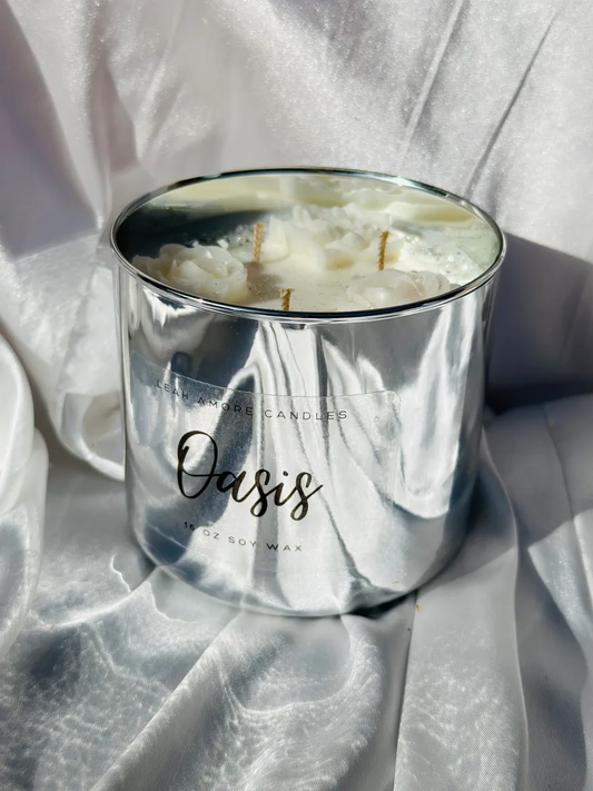 Silver 16 oz soy wax candle